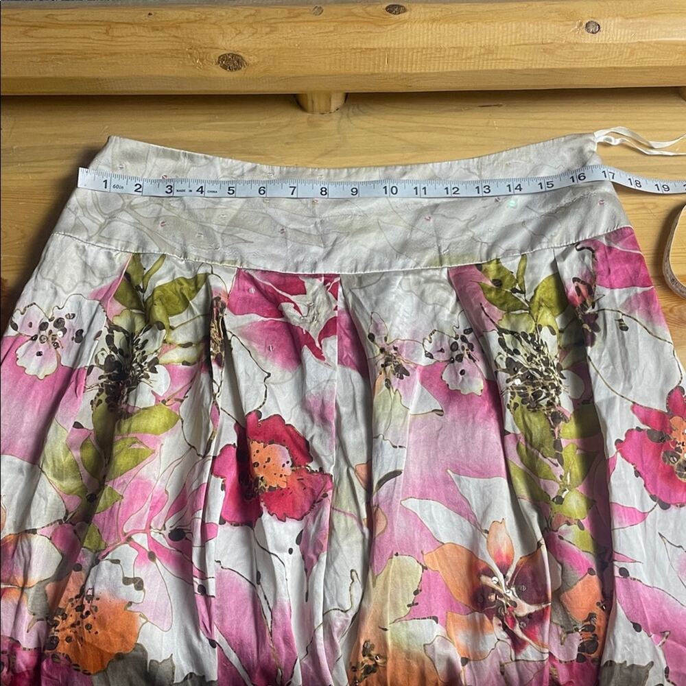 Adrianna Papell Sequin Floral A-Line Skirt Women's 12 - Picture 11 of 12